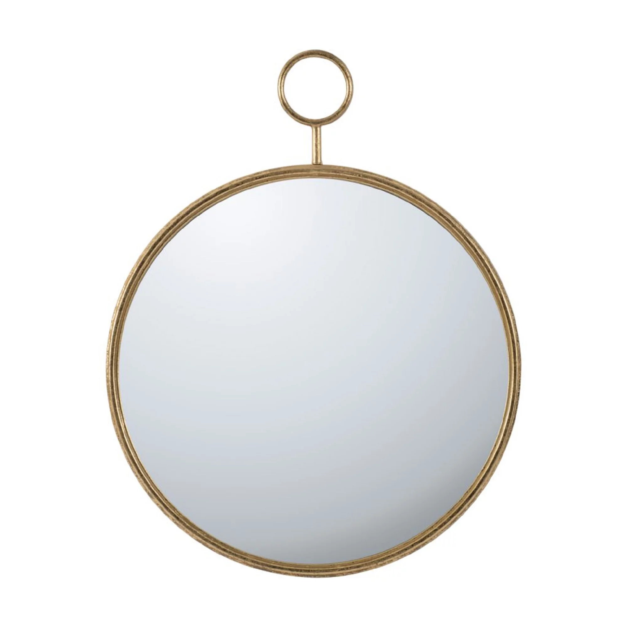 CC Home Furnishings 28.25" Gold Modern Style Framed Round Wall Mounted Mirror Decor