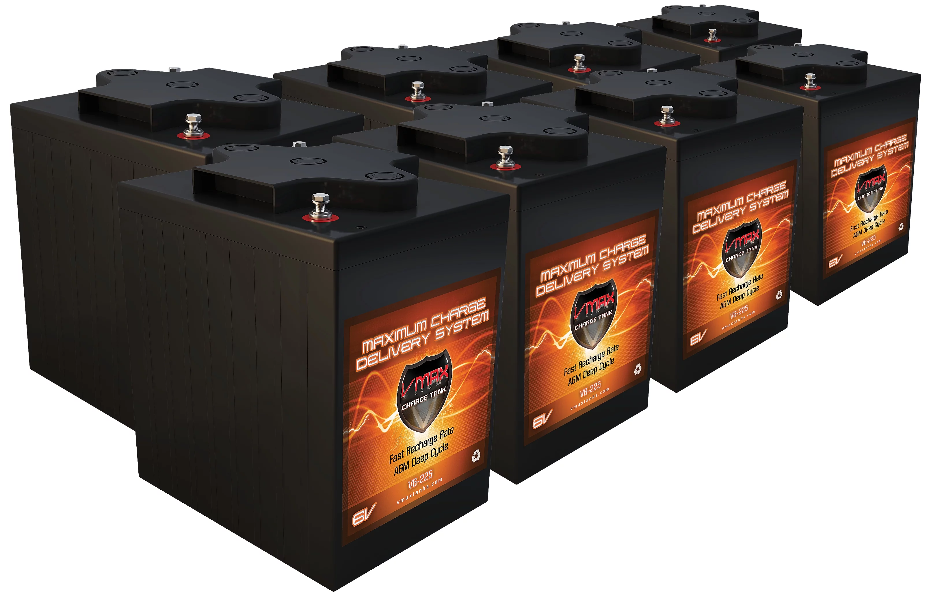 Qty 8 VMAX 6V 225Ah AGM Battery High Capacity 6 Volt golf cart solar commercial golf cart maintenance free Deep Cycle SLA AGM 6volt batteries
