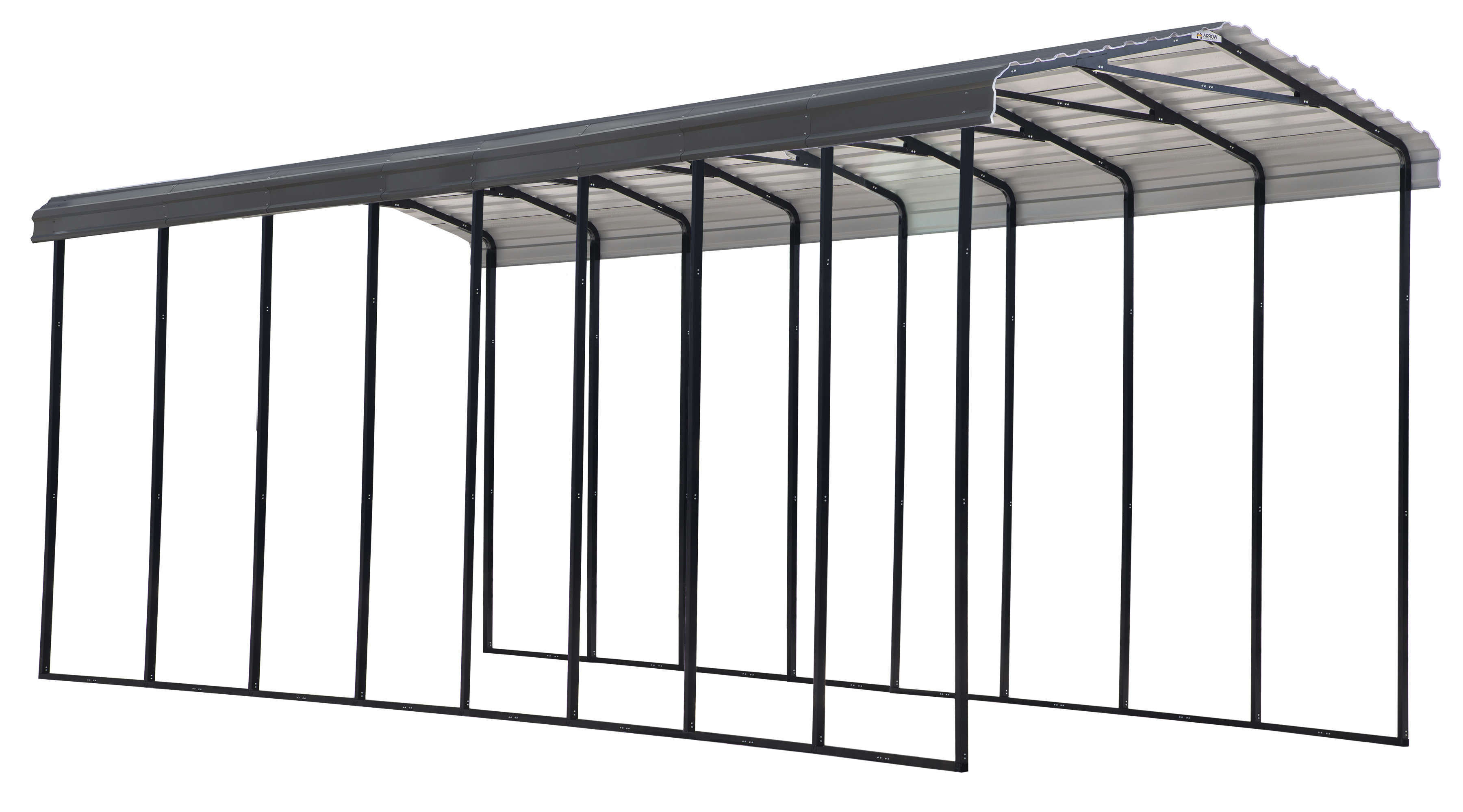 Arrow CPHC143814 14 x 38 x 14 ft. RV Protected Carport, Charcoal
