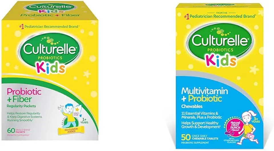 Culturelle Kids Probiotic + Fiber Packets (Ages 3+) - 60 Count - Digestive Health & Immune Support