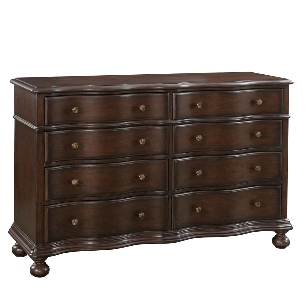American Woodcrafters Rodanth 8-Drawer Wood Chest ine Tobacco Brown