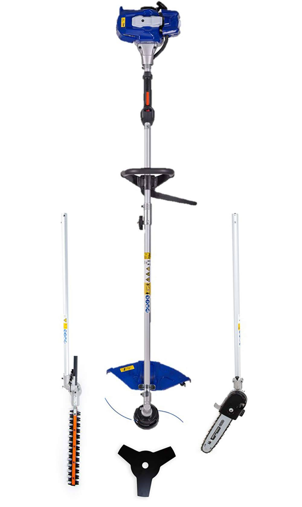Wild Badger Power WBMT26P 4 in 1 Multi Function String Trimmer with Pole Saw Attachment, Blue