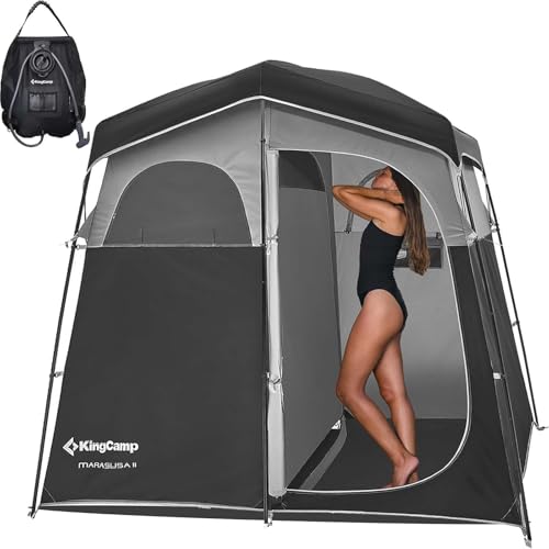 KingCamp Shower Tent, Portable Privacy Tent Outdoor Camping 1/2 Room Toilet Tents with Shower Bag & Dressing Room for Travel Beach Tailgate