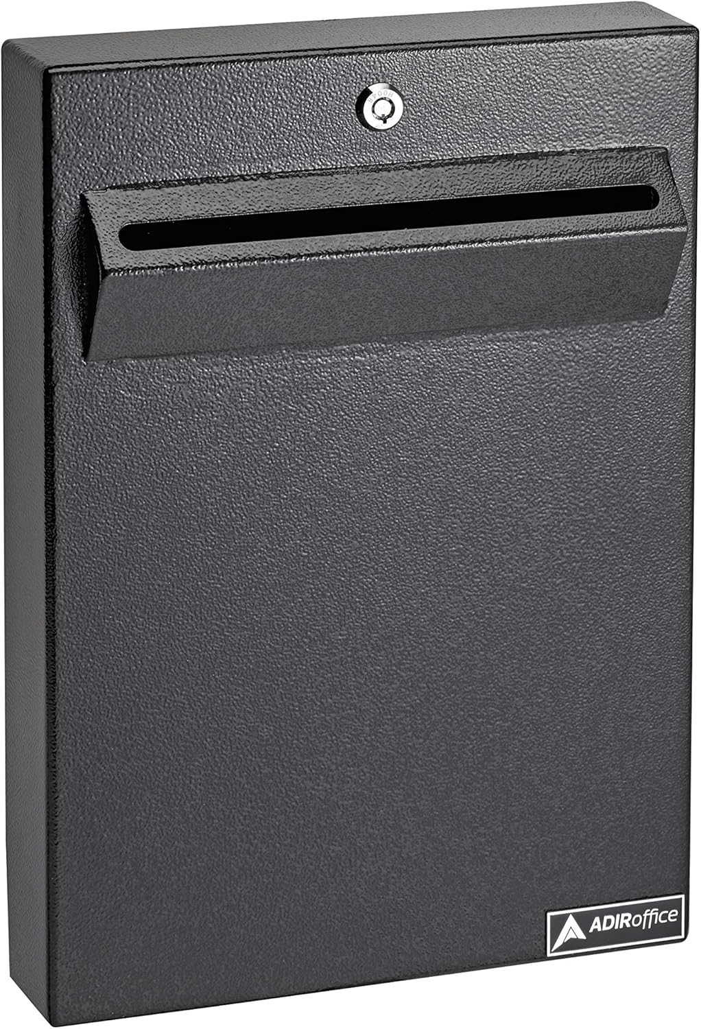 AdirOffice Wall Mount Drop Box - Heavy Duty Secured Storage with Lock - for Commercial Home Office or Business Use (Black)