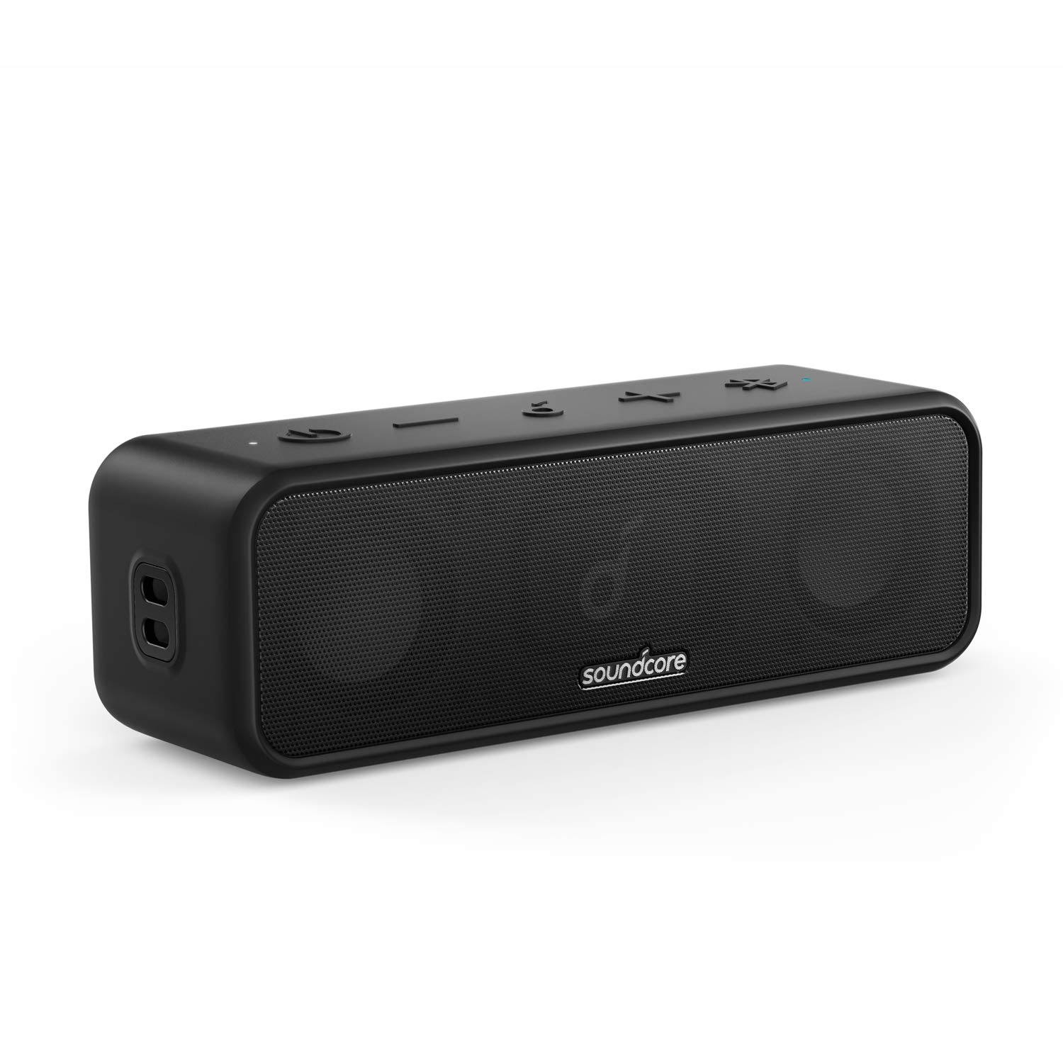 Soundcore 3 Bluetooth Speaker with Stereo Sound, Pure Titanium Diaphragm Drivers, PartyCast Technology, BassUp, 24H Playtime, Ip
