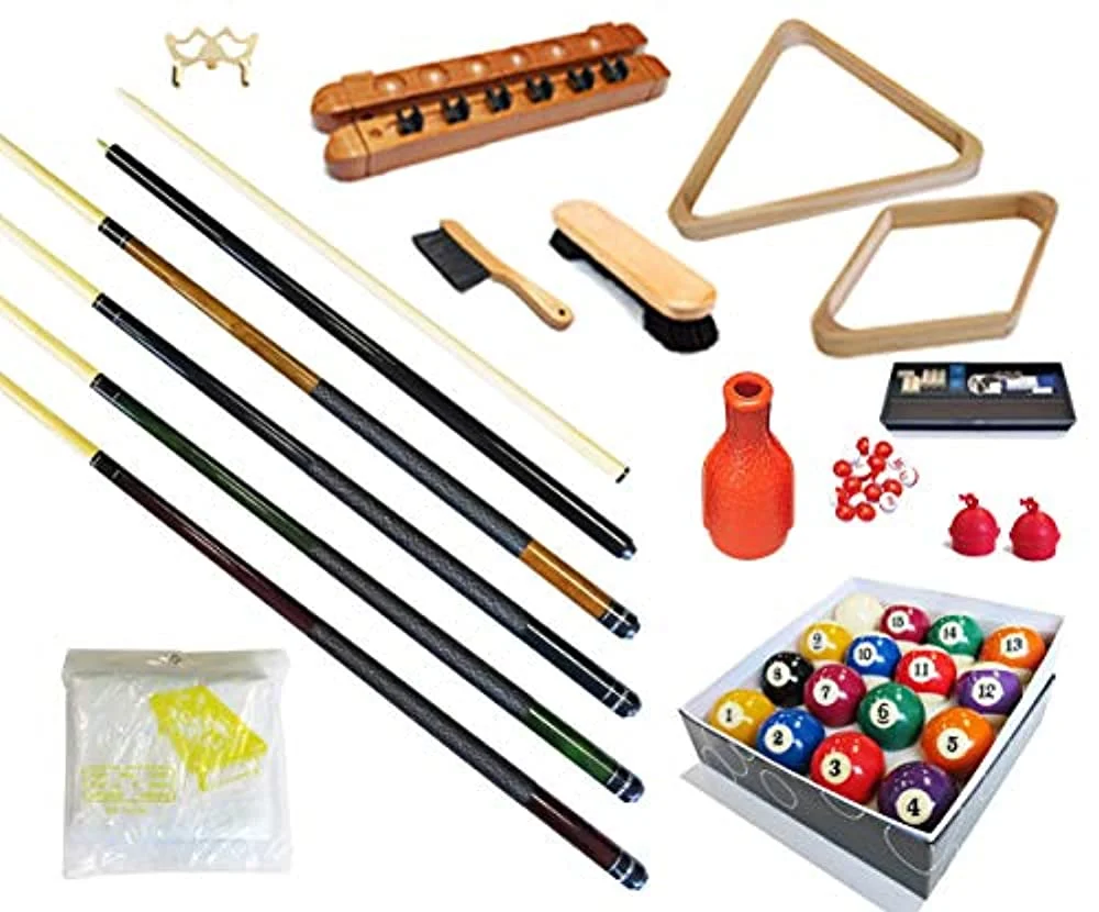 Pool Table - Premium Billiard 32 Pieces Accessory Kit - Pool Cue Sticks Bridge Ball Sets - Radiant Selections