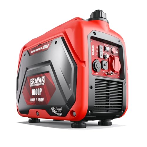 ERAYAK 1050W Portable Inverter Generator for Home & Camping, Ultra Quiet Gas Powered Generator with CO Protection for Outdoor, RV