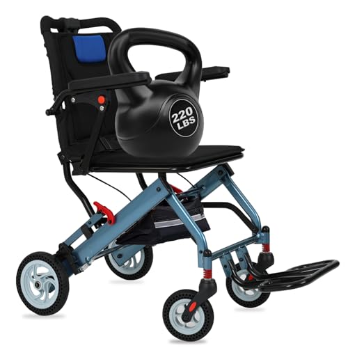 Wheelchairs for Adults, Transport Wheelchair Lightweight Foldable (Only Takes 1S)