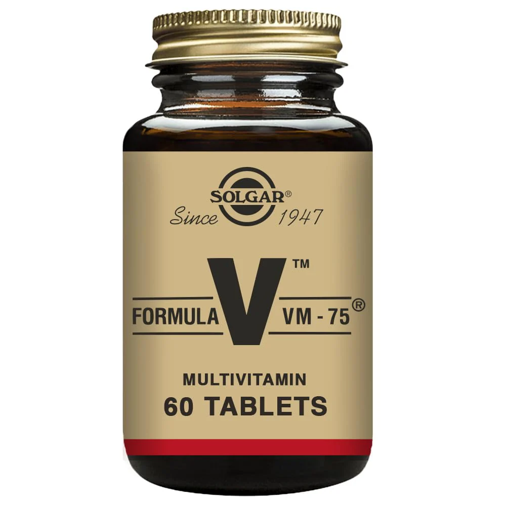Solgar Formula VM-75, 60 Tablets - Multivitamin with Chelated Minerals - Vitamin A, B6, B12, C, D, E - Biotin, Magnesium, Calcium, Iron, Zinc - Vegan