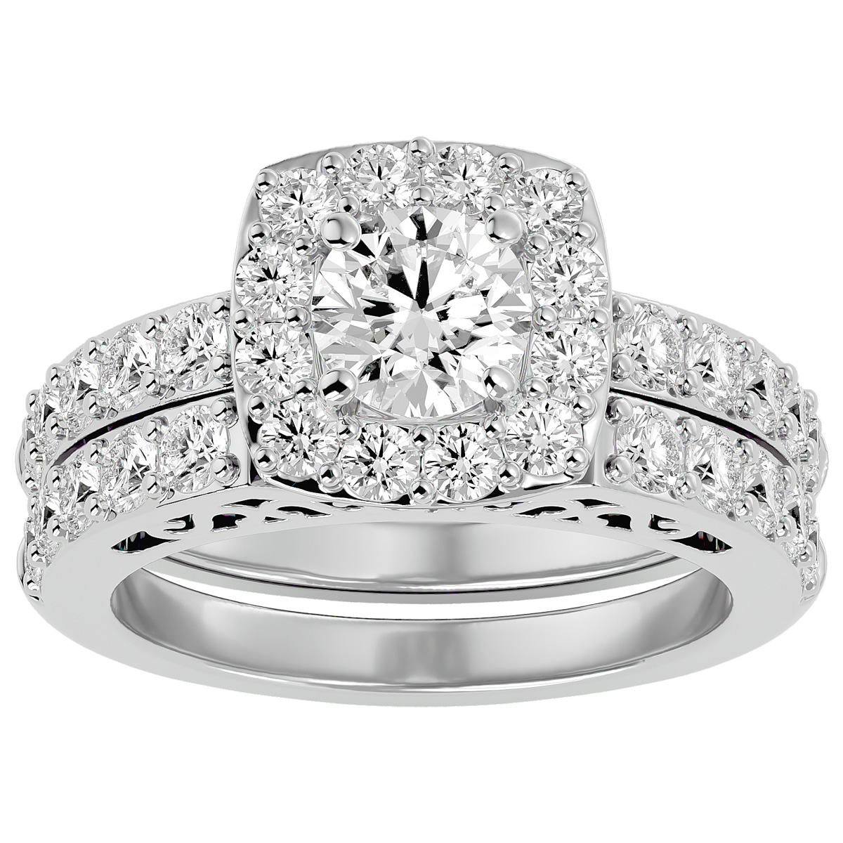 SuperJeweler 3 Carat Lab Grown Diamond Bridal Set In 14K White Gold For Women