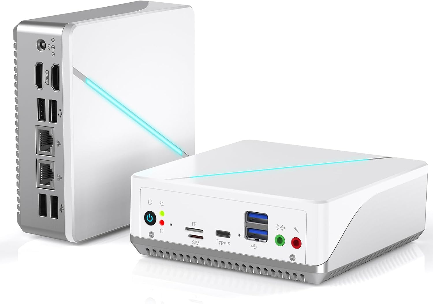 Mini PC Mini Desktop Compute Intel 12th Gen Alder Lake N100 (up to 3.4GHz) mini desktop 16GB DDR5 RAM 500GB SATA3 M.2 SSD 4K Dual Display/2*HDMI/WiFi