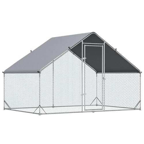 65Inch Chicken Coop Wooden with Nesting Box and Detachable Run, Outdoor Chicken-House Poultry Cage Hen, Removable Tray, Roosting Bars, Ramp