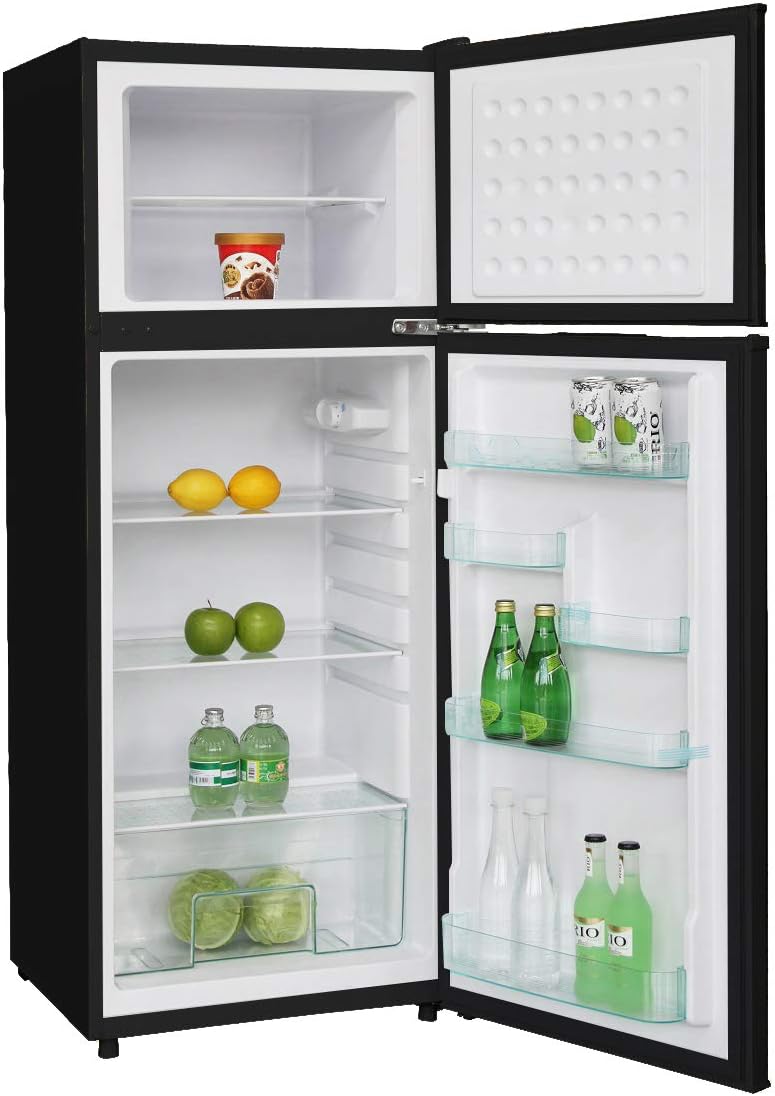 RCA RFR741-BLACK Apartment Size Large Compact Refrigerator, 7.5, Black