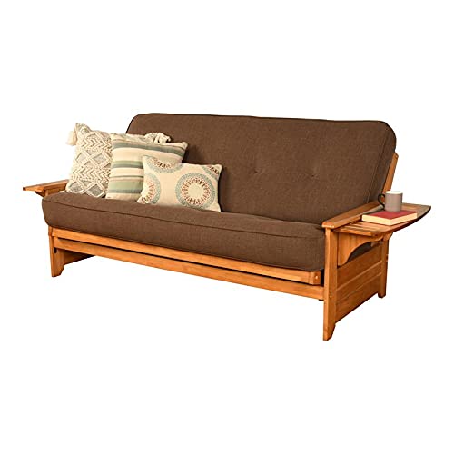 Kodiak Furniture Phoenix Full Size Futon in Butternut Finish, Oregon Trail Saddle