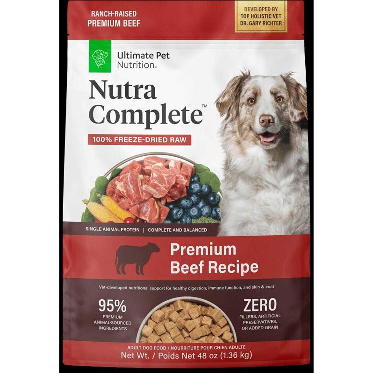 Ultimate Pet Nutrition Freeze Dried Nutra Complete Beef Dog Food - Pet Supplies online store