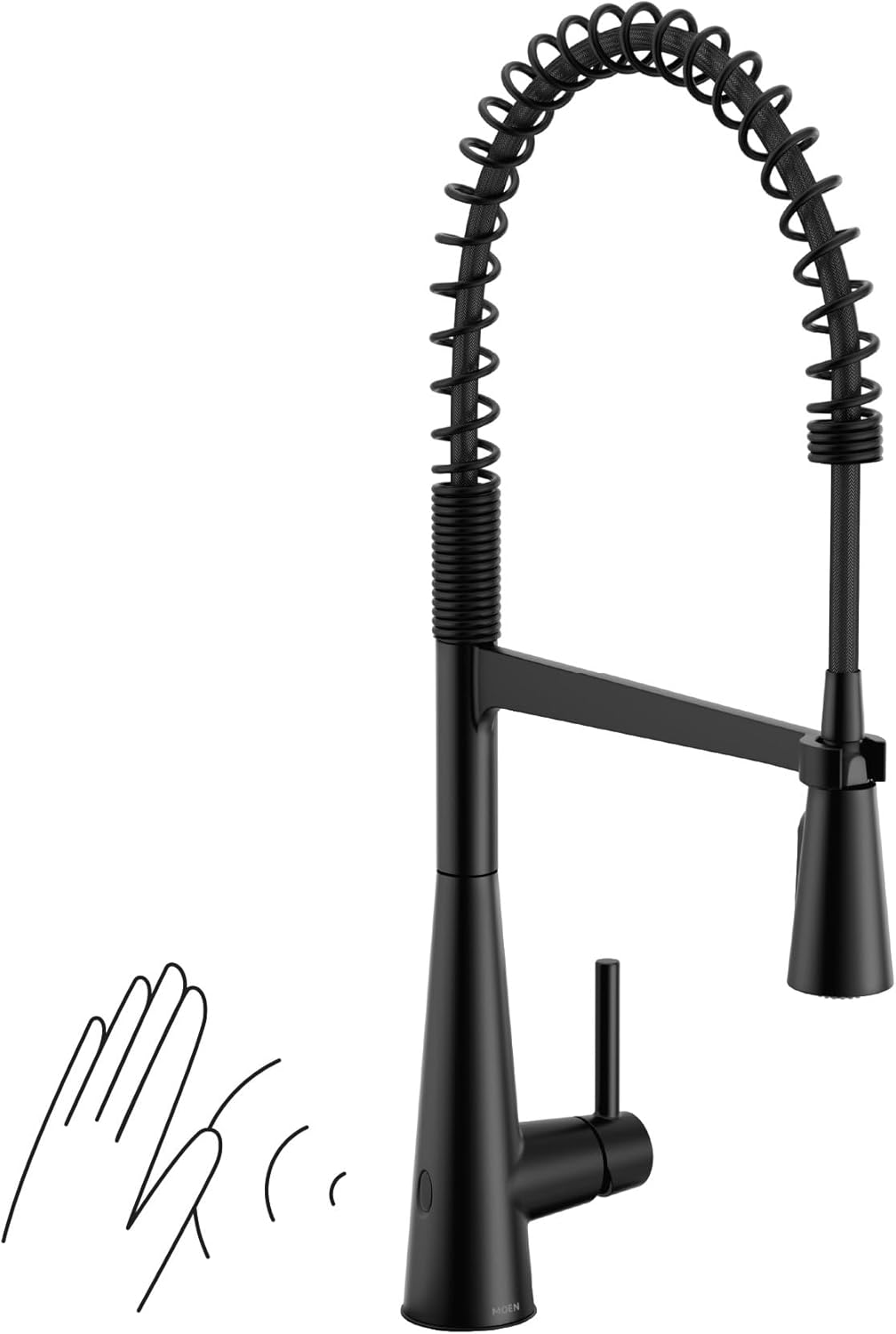Moen 5925EWBL Sleek Single-Handle High Arc Pulldown Kitchen Faucet, Matte Black
