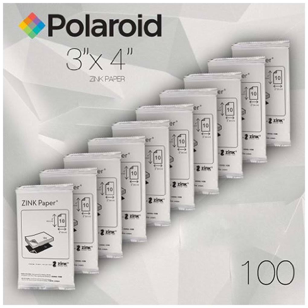 Polaroid Zink Media 3x4 inch Photo Paper for Z340 Camera &amp; GL10 Printer-Pack 100 - Megean