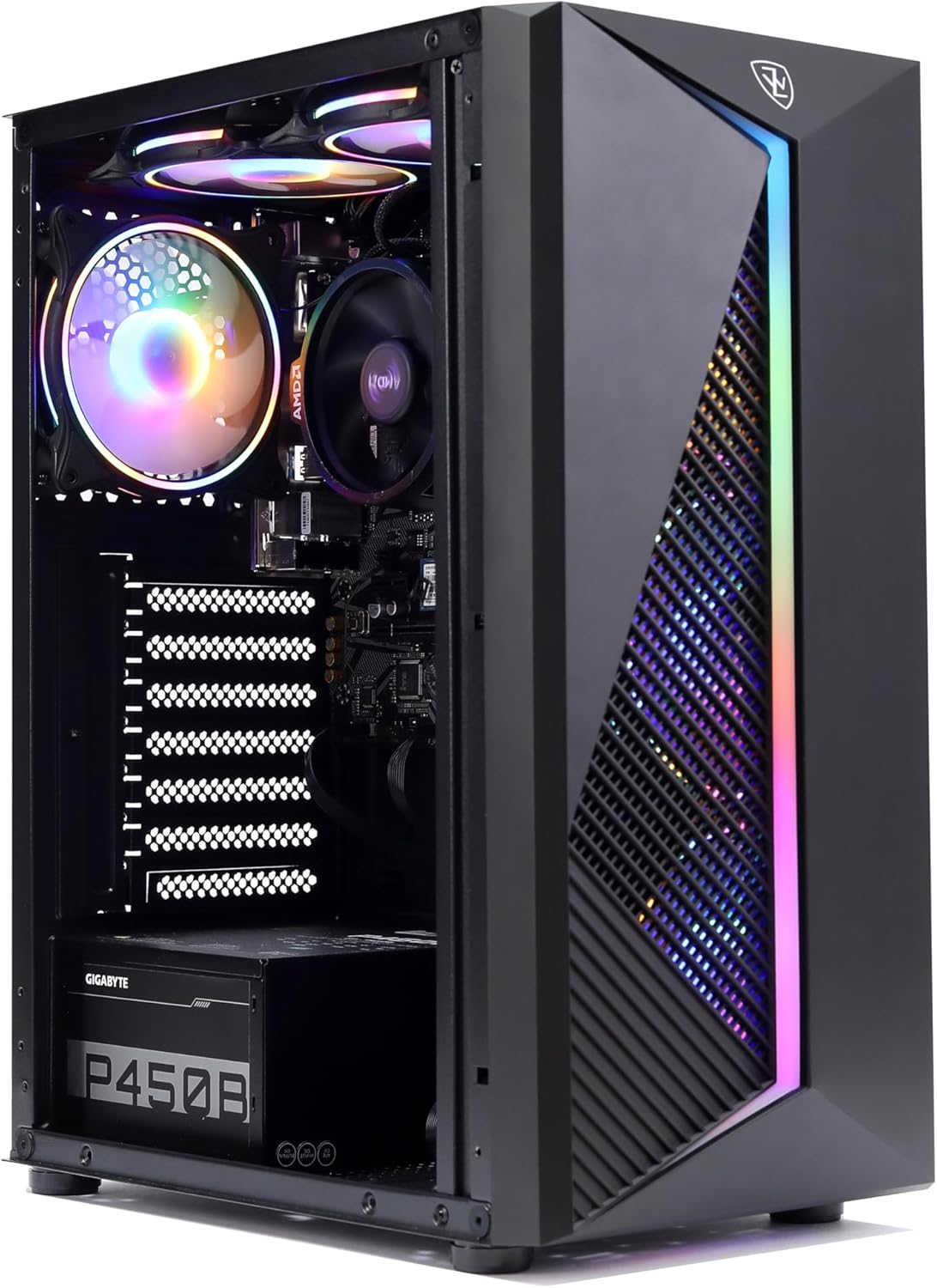 MXZ Gaming PC Desktop Computer, AMD Ryzen 5 8500G 3.6GHz, AMD Radeon Vega 7 Graphics,A620, 16GB DDR5, NVME 1 T SSD, 6RGB Fans, Win 11 Pro Ready