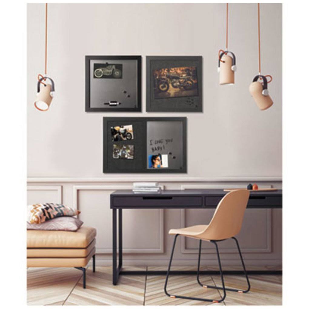 Bi-silque Visual Communication Products Sor034 Black Shadow Message Board Set