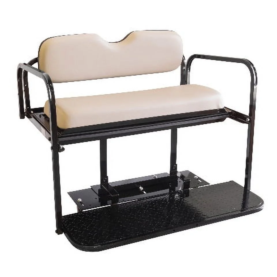 E-Z-GO RXV Golf Cart Flip Folding Rear Back Seat Kit |Stone Color Cushions |2008 - up - Curated Treasures Market