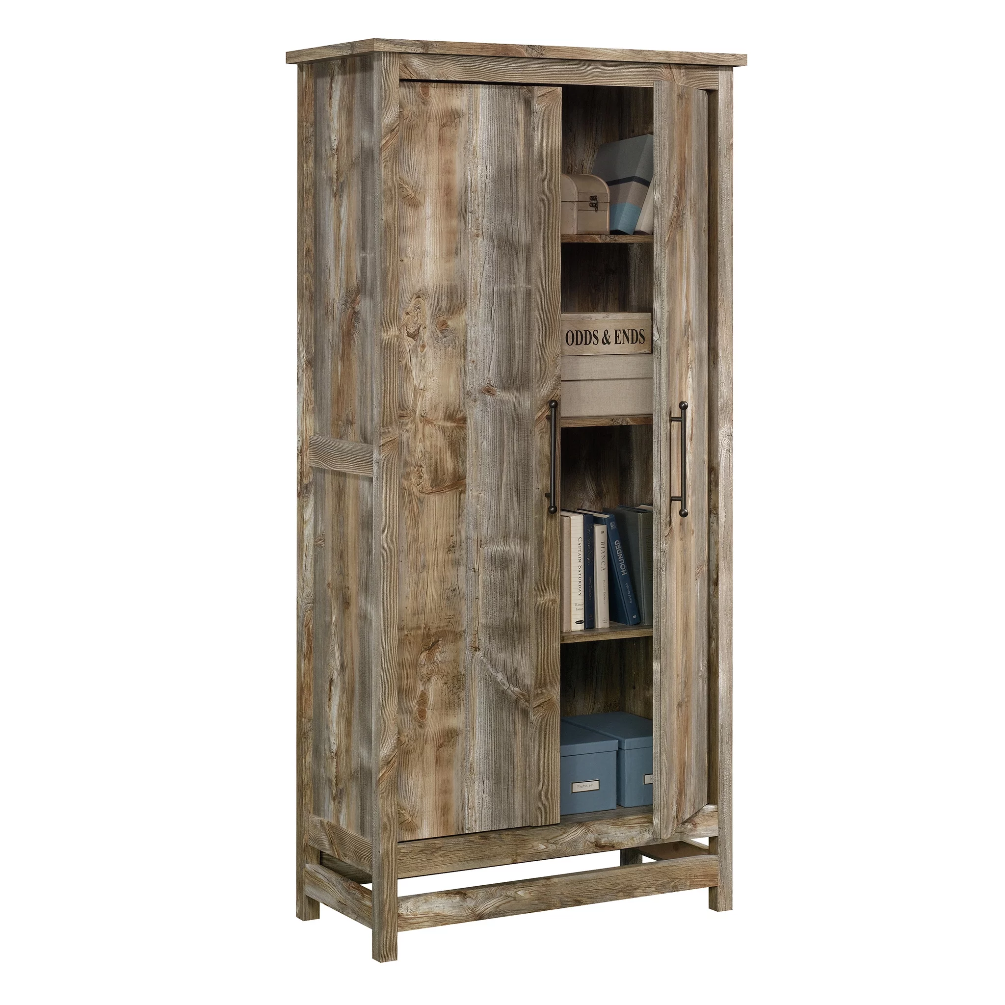 Sauder Granite Trace Storage Cabinet, Rustic Cedar Finish