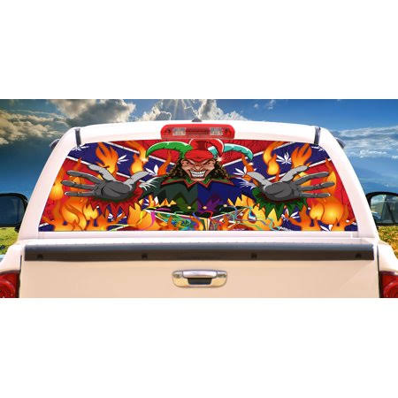 Jester Rear Window Graphic Back Truck Decal SUV View Thru Vinyl, Size: 22 x 65