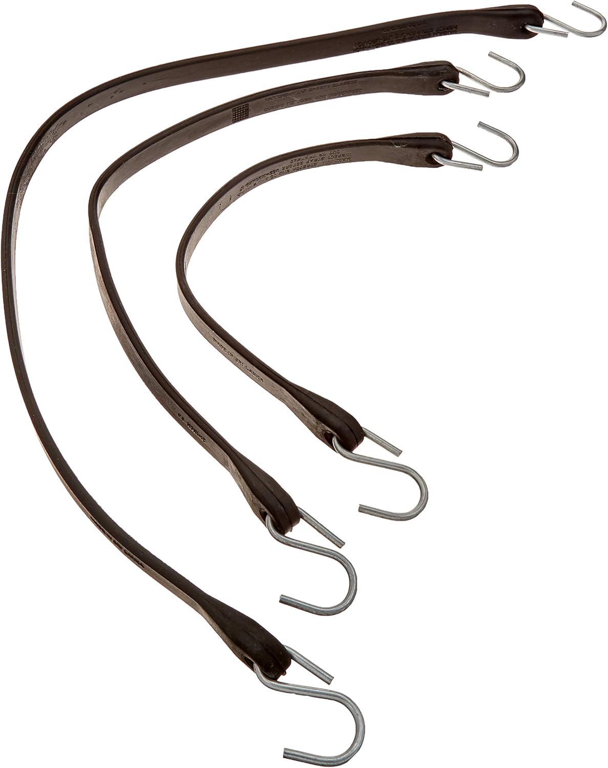 Pack of 50 Trucking Bundle - Bulk Bungee Cords with Crimped Hooks- Multiple Lengths -Tarp Straps Natural Rubber Bungee Cords
