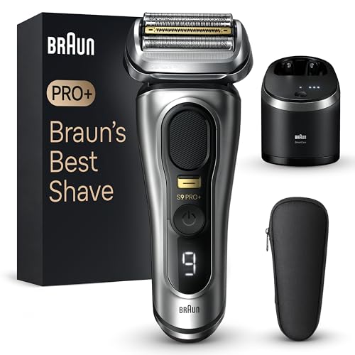 Braun Series 9 PRO+ Electric Razor for Men, 5 Pro Shave Elements & Precision Long Hair Trimmer, 6in1 SmartCare Center