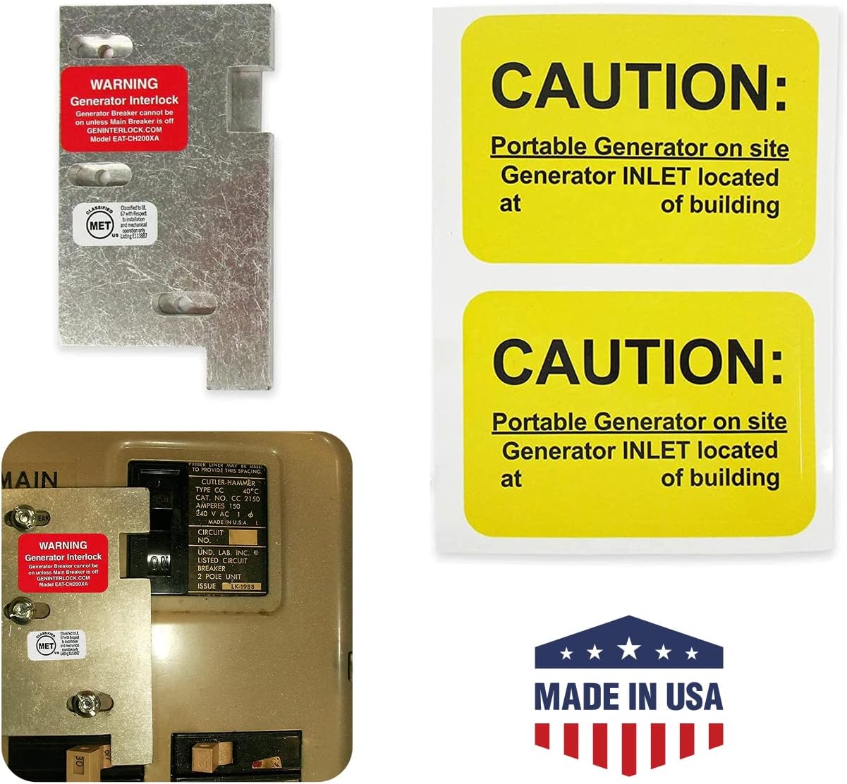 EAT-CH200XA Eaton or Cutler Hammer Generator Interlock Kit Vertical Throw Main 150 or 200 amp Panel Generator Interlock Kit