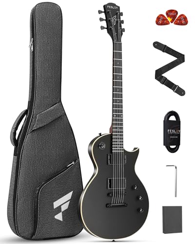 Fesley 39" LP Electric Guitar Kit: Full Size Solid Body Electric Guitars for Beginners with Humbucker Pickups, Poplar Body, Mahogany Neck,22 Frets
