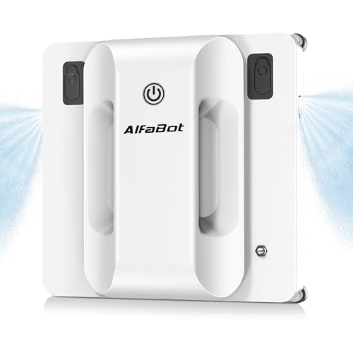 AlfaBot Window Cleaning Robot, Dual Water Spray,Intelligent Path Planning,2800Pa Suction Power, Wet/Dry Cleaning