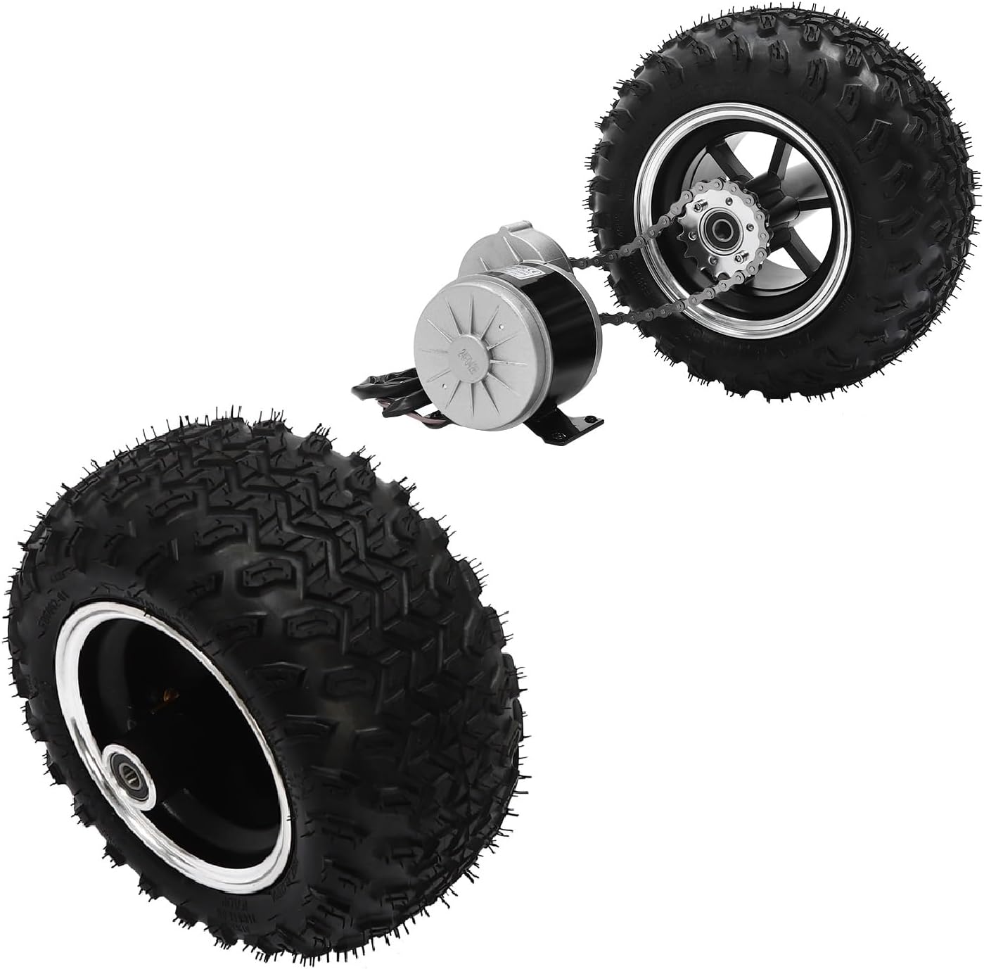 10 Inch 24V Dual Drive Brush Gear Motor Air Wheel Conversion Kit, Digital Display Throttle