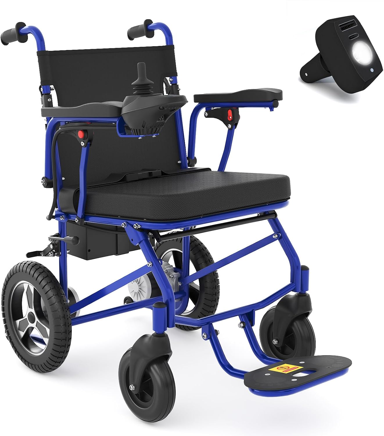 20Mi Electric Wheelchair for Adults with LED Light, Foldable Motorized Wheelchairs Power Wheelchair