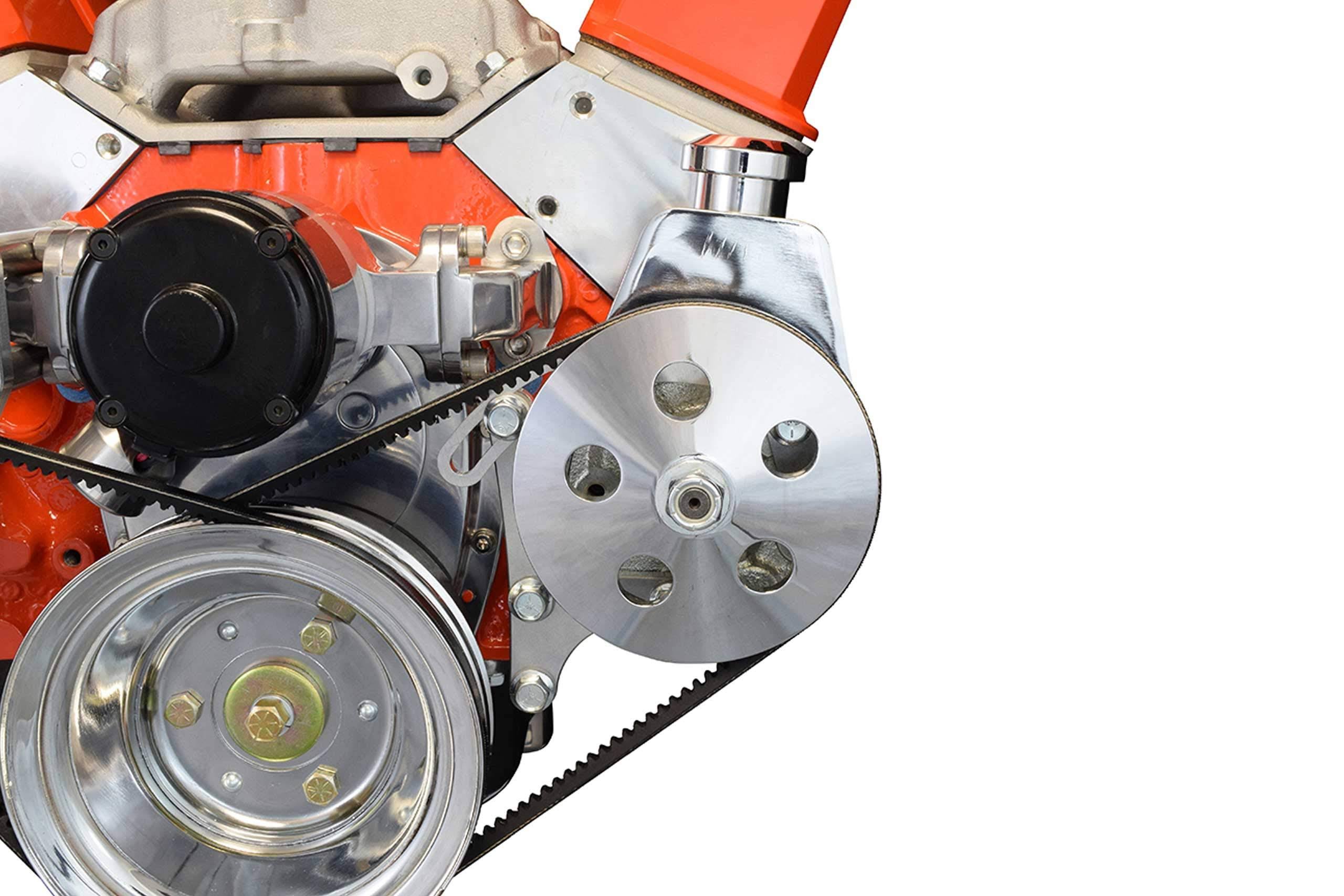 ICT Billet 551360 - SBC Power Steering Bracket Pump Bracket (FOR Electric Water Pump) - Megean