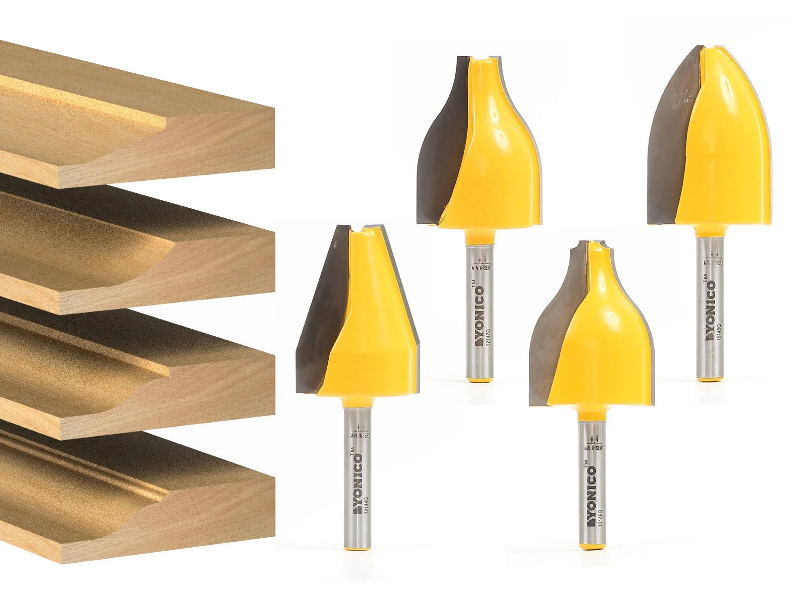 Yonico 12404q 4 Bit Vertical Raised Panel Router Bit Set 1/4-Inch Shank