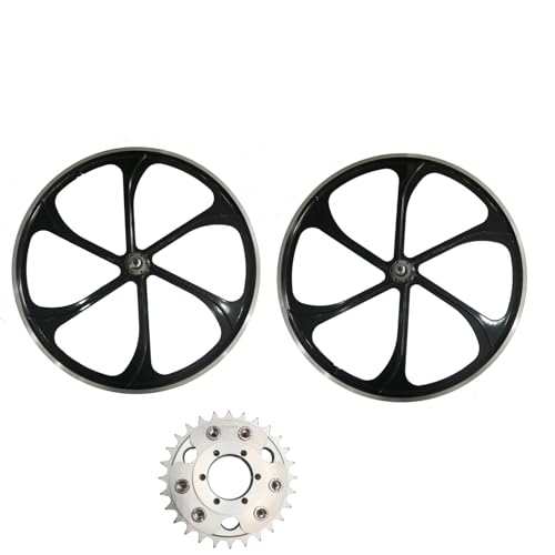 CDHPOWER 26" Aluminum Mag Wheels with Disc Brake Rotor Adapter and 28T Sprocket/Black/Bicycle Wheel/Rim