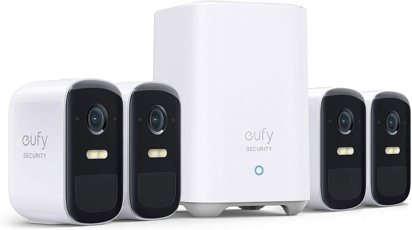 eufy Security, eufyCam 2C Pro 4-Cam Kit, Wireless Home Security System with 2K Resolution, HomeKit Compatibility, 180-Day Battery Life, IP67