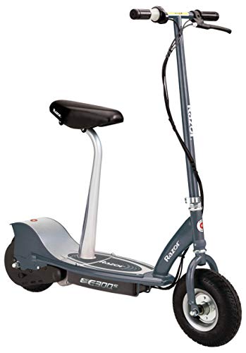 Razor E300S Seated Electric Scooter for Kids Ages 13+ - 9" Pneumatic Tires, Removable Seat, Up to 15 mph and 40 min of Ride Time