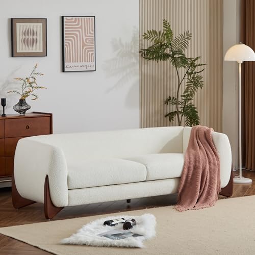 Christopher Knight Home Almab 82 Inches Sofa Couch, Cozy Boucle Upholstered 3-Seater Sofa, Wood Frame Couch, Comfy Couches for Living Room and Office