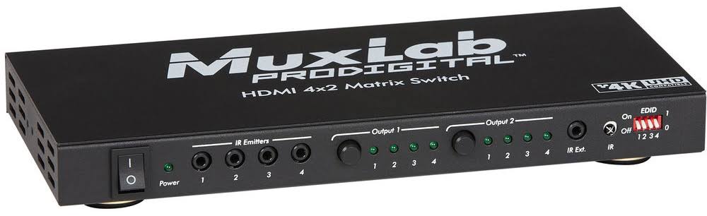 MuxLab 500442 4K HDMI 4x2 Matrix Switch