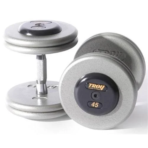 Troy Barbell Hfdc-030r Pro-Style Fix Dumbbells with Gray Plates and Rubber End Cap - 30 Pounds - Sold as Pairs