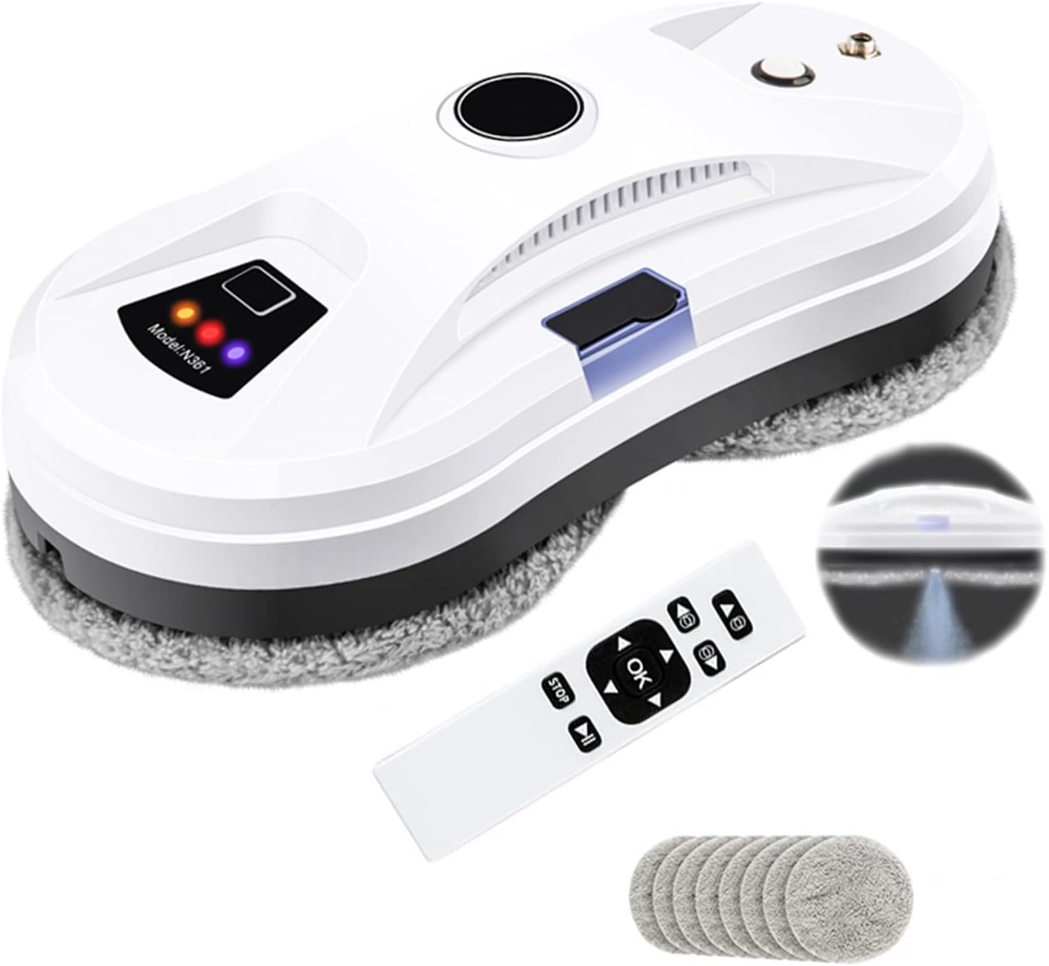 Window Cleaner Robot,Smart Window Vacuum Cleaner with Automatic Water Spray,Glass Cleaning Robot with Remote Control