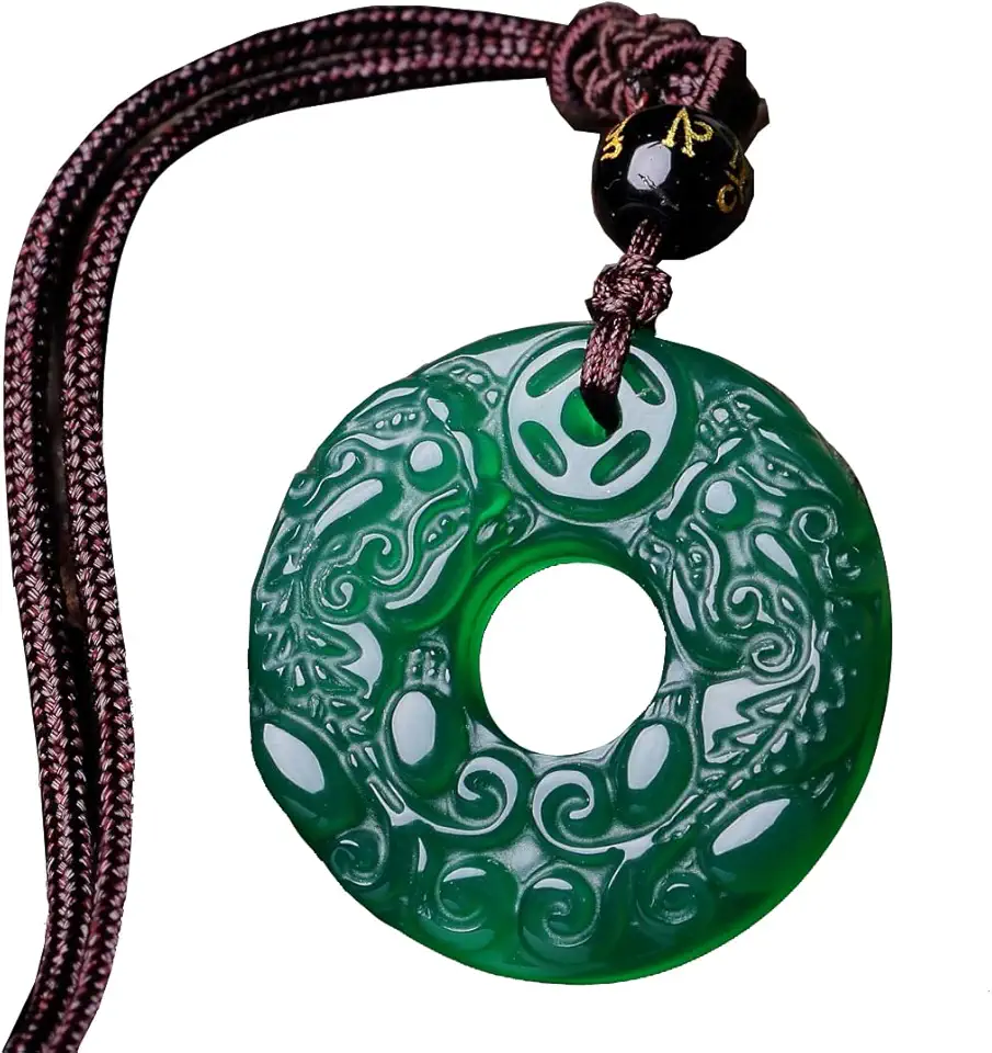 Natural Jade Pendant Necklace, Gemstone Amulet, Positive Energy, Suitable for Men and Women, Jewelry, Accessories, Gift - Kansas Nuitrition - HNZSDS