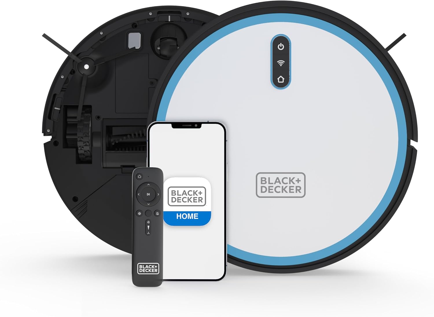 BLACK+DECKER Roboseries Robot Vacuum - 2000Pa Suction, Smart Mapping, App & Remote Control, 120 Min Runtime, Self-Charging, Works with Alexa