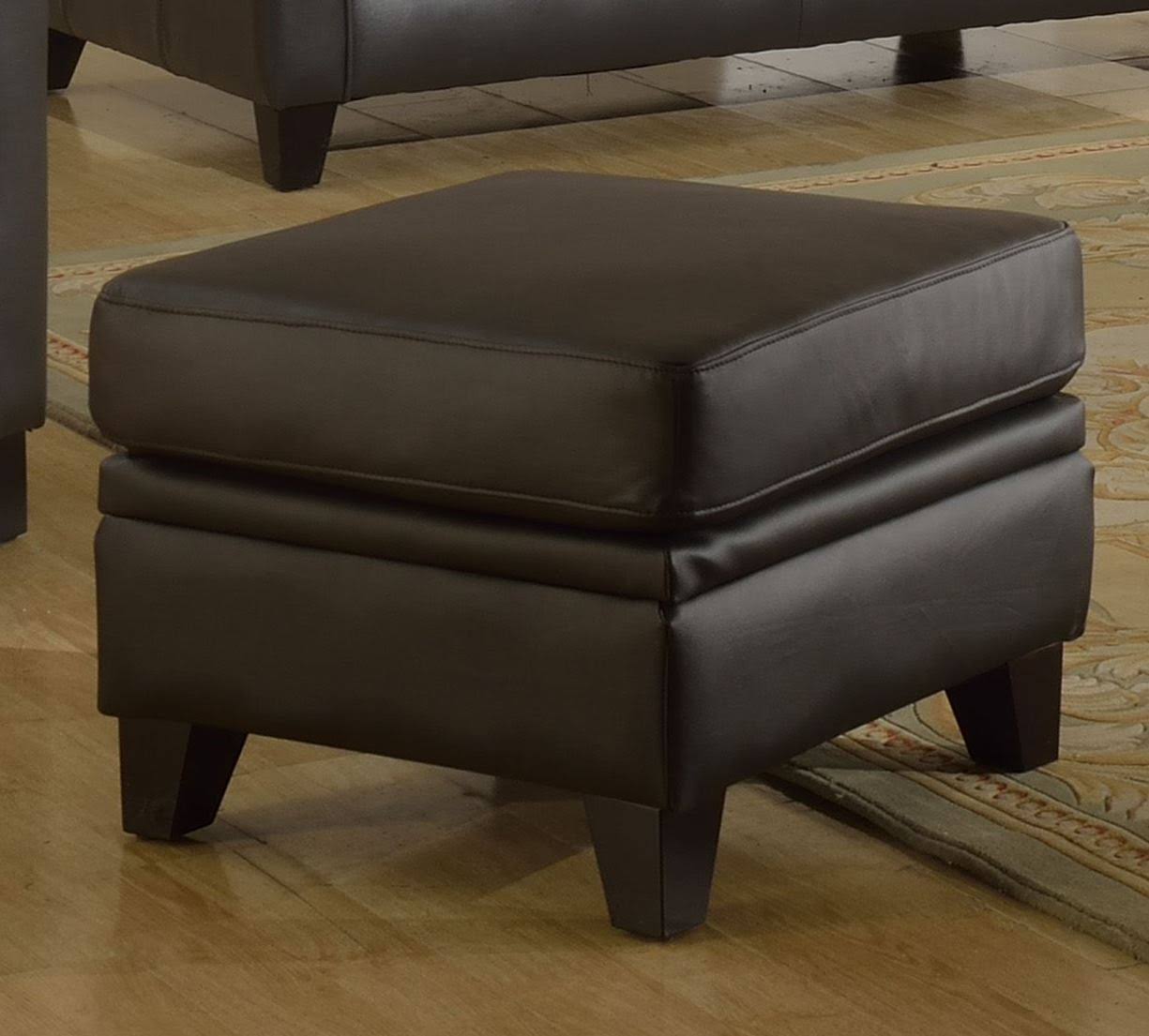Leather italia USA Fletcher Grey Ottoman 1444-6287B-001128A