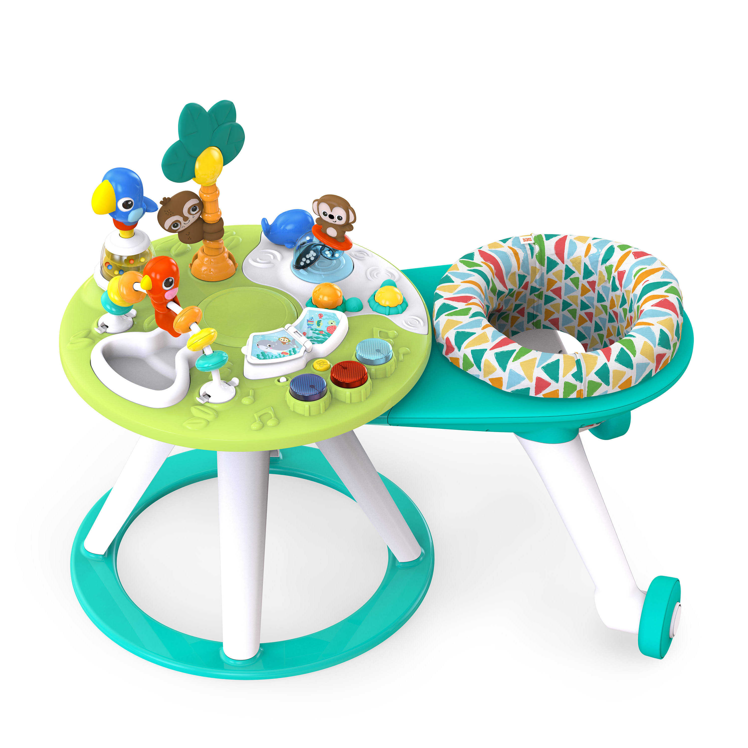 Bright Starts Around We Go 2-in-1 Walk-Around Activity Center u0026 Table, Tropic Cool