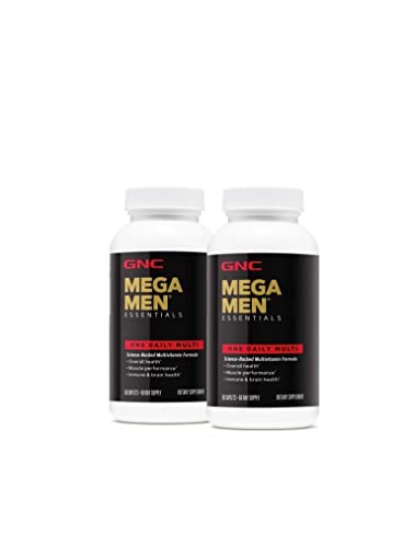 GNC Mega Men Essentials One Daily Multivitamin | Supports Overall Health and Muscle Performance | Twin Pack (2 x 60 Count) - Kansas Nuitrition