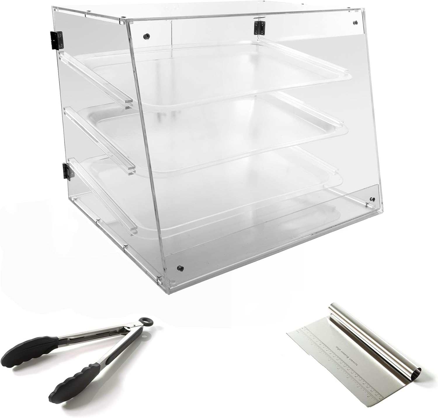 Pastry Display Case - 3-Tier Commercial Countertop Bakery Display Case - Pastry Display Case with Rear Door