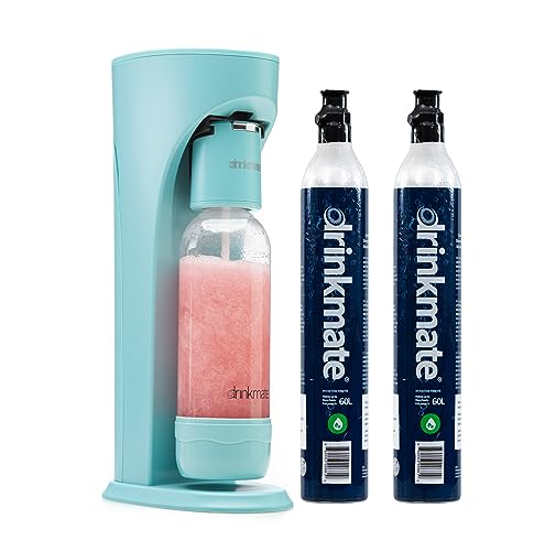 Drinkmate OmniFizz Sparkling Water and Soda Maker, Carbonates Any Drink, Bubble Up Bundle - Includes Two 60L CO2 Cylinders, One Carbonation Bottle