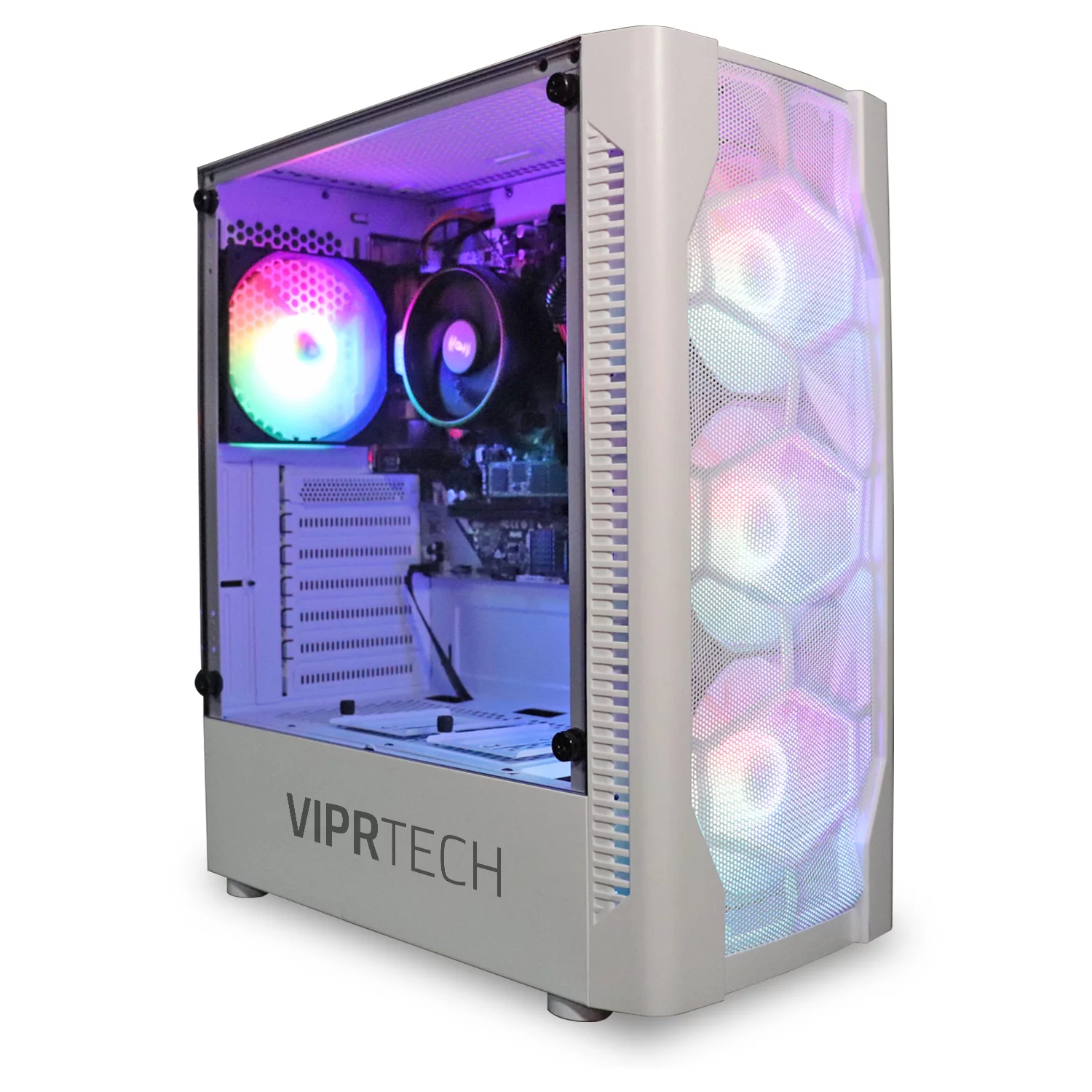 ViprTech Whiteout Gaming PC Desktop Computer - AMD Ryzen 5 5600G (12-Core 4.4Ghz), AMD Radeon RX Vega 7 Graphics, 16GB DDR4, 128GB M.2 SSD, 1TB HDD